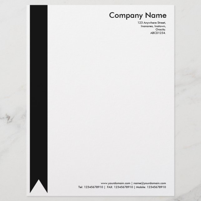 Ribbon - Black Letterhead Design (Front)