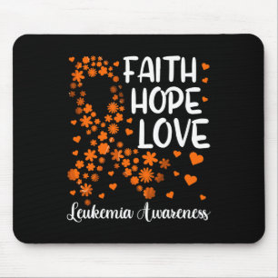 Ribbon Blood Cancer Faith Hope Love Leukaemia Awa Mouse Pad
