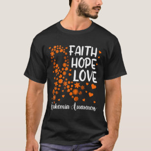Ribbon Blood Cancer Faith Hope Love Leukaemia Awar T-Shirt