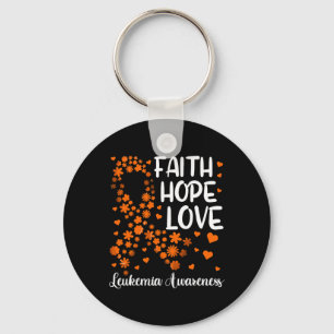 Ribbon Blood Cancer Faith Hope Love Leukemia Awar Key Ring