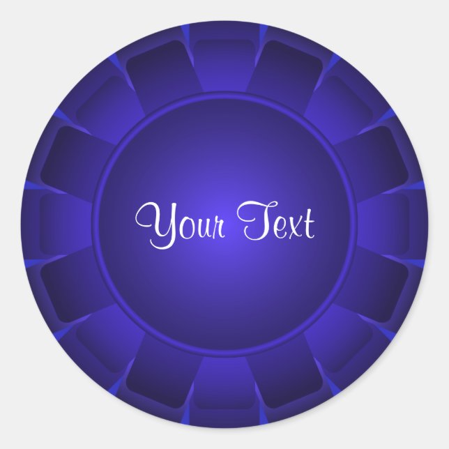 Ribbon Blue Blank to Customise Classic Round Sticker (Front)