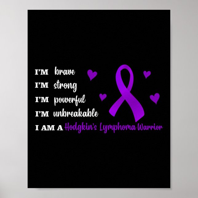 Ribbon Blue Hydrocephalus Warrior Cancer Awareness Poster (Front)