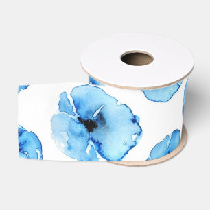 Ribbon - Blue Poppies Grosgrain Ribbon