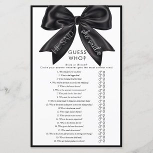 Ribbon Bow Bridal Shower Game