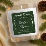 Ribbon Bow Christmas Product Jar Label Green White<br><div class="desc">Create unique holiday product stickers with this Elegant Hand Drawn Bows Christmas Product Label Design. Featuring whimsical red ribbon bow illustration, minimal layout, handwritten fonts in seasonal green & white colours. These holiday product labels can be used for candles, diffusers, soaps and more! Elevate your Christmas packaging design with these...</div>