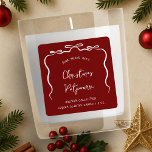 Ribbon Bow Christmas Product Jar Label Red White<br><div class="desc">Create unique holiday product stickers with this Elegant Hand Drawn Bows Christmas Product Label Design. Featuring whimsical red ribbon bow illustration, minimal layout, handwritten fonts in seasonal red & white colours. These holiday product labels can be used for candles, diffusers, soaps and more! Elevate your Christmas packaging design with these...</div>