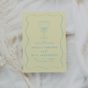 Ribbon Bow Elegant Modern Save The Date Invitation