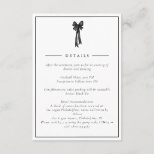 Ribbon Bow Elegant Wedding Enclosure Card