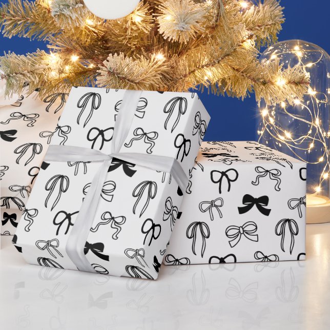 Ribbon Bow Pattern Christmas Wrapping Paper (Holidays)