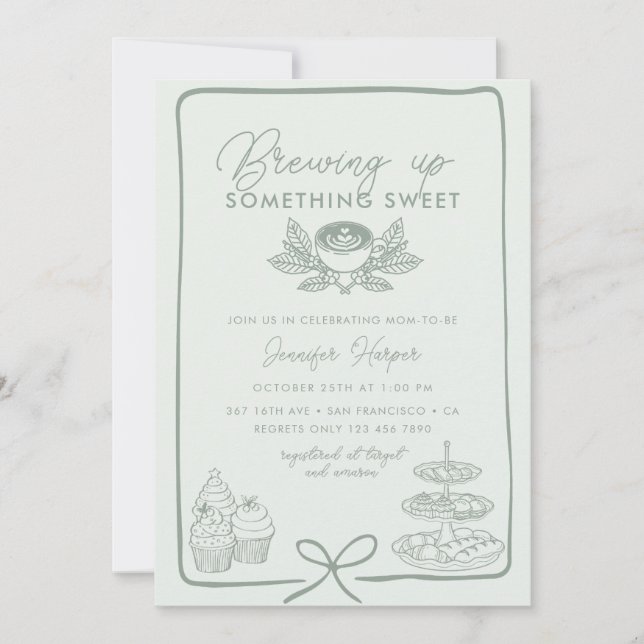 Ribbon Bow | Sweet Baby Shower Invitation (Front)