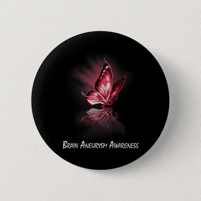 Ribbon Brain Aneurysm Awareness  6 Cm Round Badge (Front)