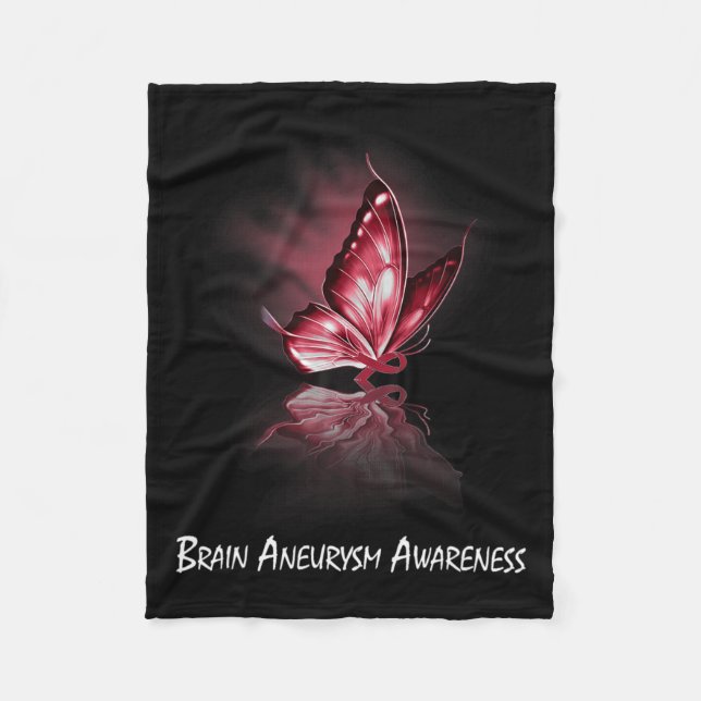Ribbon Brain Aneurysm Awareness  Fleece Blanket (Front)