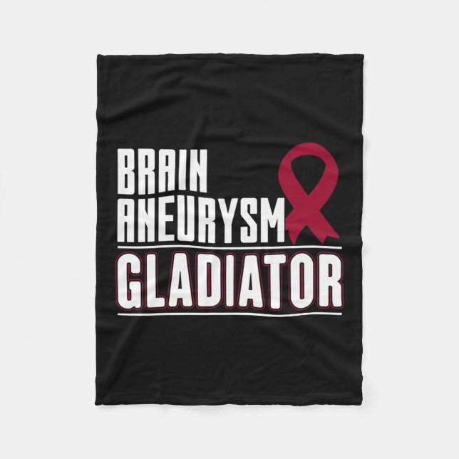 Ribbon - Brain Aneurysm Awareness  Fleece Blanket (Front)