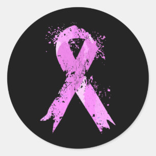 Ribbon Breast Cancer Awareness Breast Cancer Walk  Classic Round Sticker