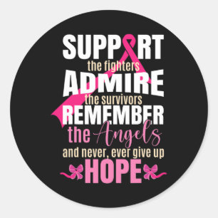 Ribbon Breast Cancer Awareness Classic Round Sticker