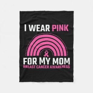 Ribbon Breast Cancer Awareness I Wear Pink For My Fleece Blanket