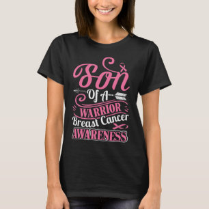 Ribbon Breast Cancer Awareness Son Of Warrior Boys T-Shirt