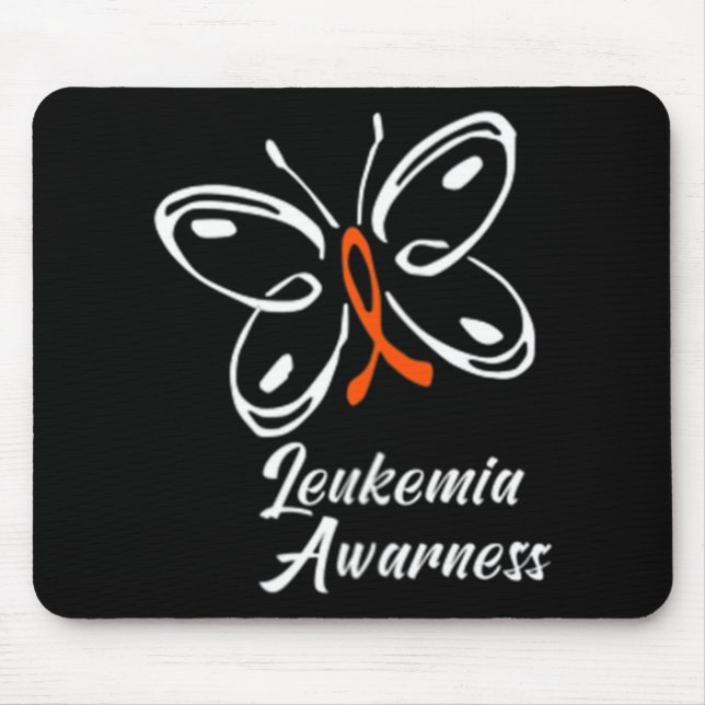 Ribbon Butterfly  Aml Leukaemia Awareness 88 Mouse Pad (Front)