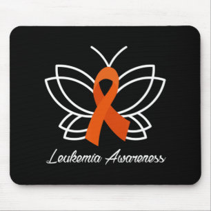 Ribbon Butterfly Aml Leukaemia Awareness Mouse Pad