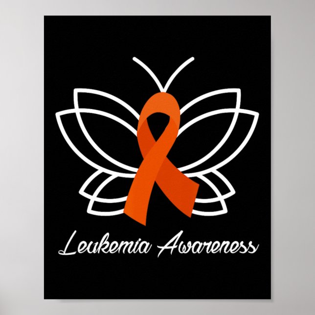Ribbon Butterfly  Aml Leukaemia Awareness  Poster (Front)