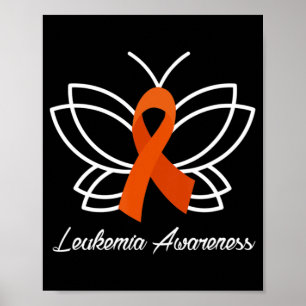 Ribbon Butterfly  Aml Leukaemia Awareness  Poster