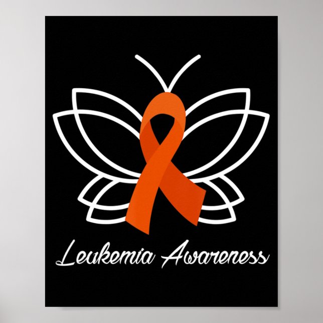 Ribbon Butterfly  Aml Leukaemia Awareness  Poster (Front)