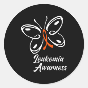 Ribbon Butterfly  Aml Leukemia Awareness 88 Classic Round Sticker