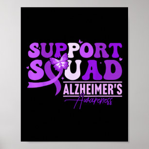 Ribbon Butterfly Purple Heimers Awareness Support Poster