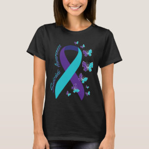 Ribbon Butterfly Suicide Awareness Mental Health T-Shirt