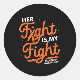 Ribbon Cancer Fight Supporter Leukaemia Awareness Classic Round Sticker