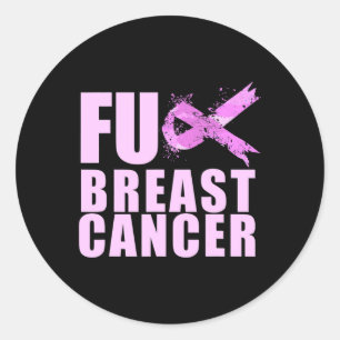 Ribbon Cancer For Breast Cancer Awareness Classic Round Sticker