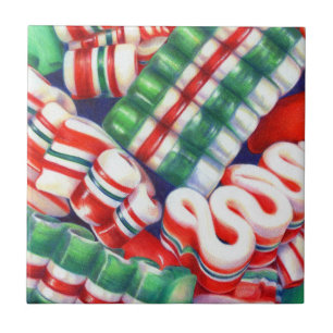 RIBBON CANDY 4.25" Ceramic Tile