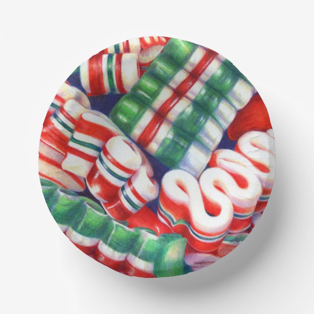 RIBBON CANDY 7" Paper Bowls Plate (Front)