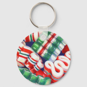 RIBBON CANDY Aluminium Circle Keychain
