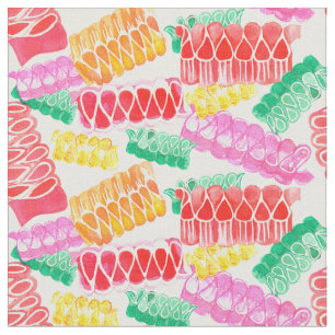 Ribbon Candy Holiday Sweets Watercolor Fabric