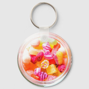 Ribbon candy jar cute colourful old fashioned  key ring
