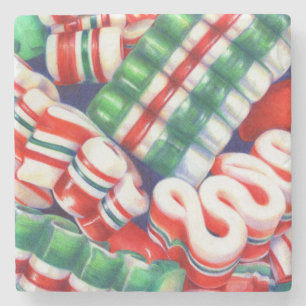 RIBBON CANDY Marble Stone Coaster