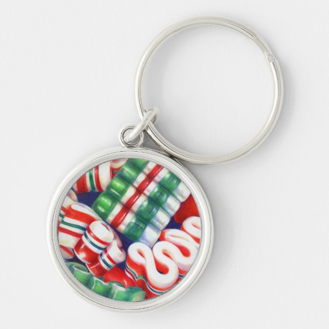RIBBON CANDY Premium Round Keychain (Front)