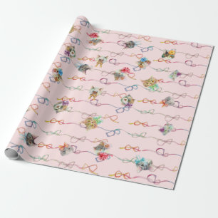 Ribbon Cats (cat with ribbon/gateo com fita) Wrapping Paper