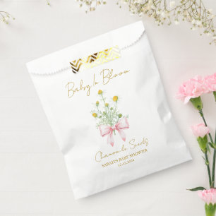 Ribbon Chamomile Seeds Baby Shower Favour Bag