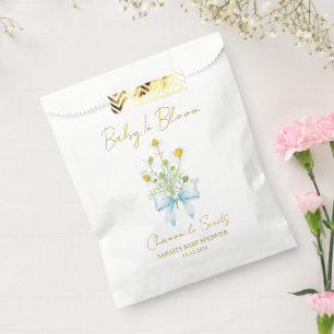 Ribbon Chamomile Seeds Baby Shower Favour Bag
