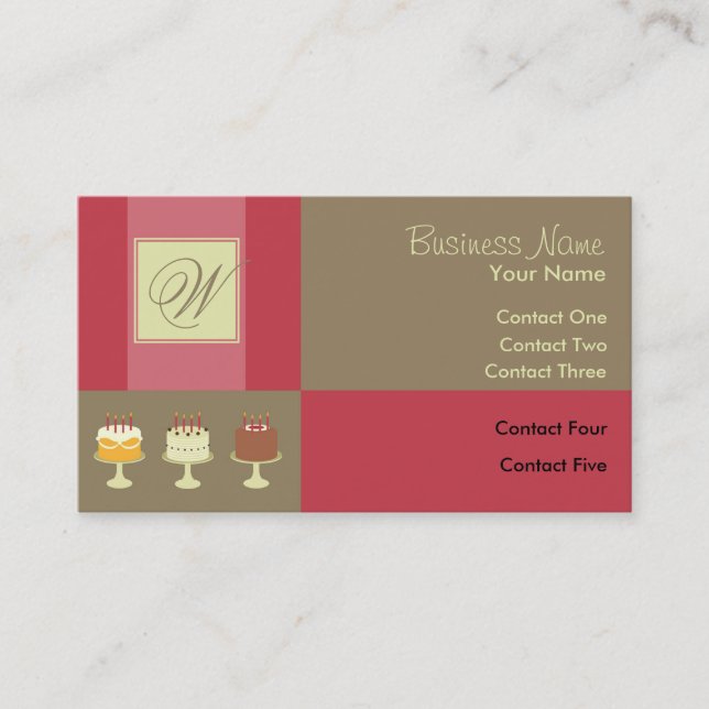 Ribbon Classic Cake Business Cards (Front)