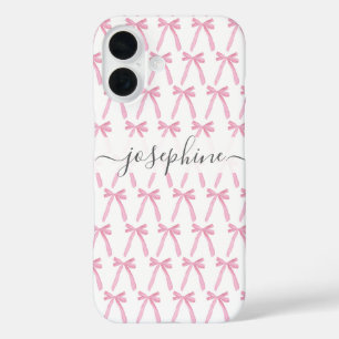 Ribbon coquette Pink Aesthetic bows personalised iPhone 16 Case
