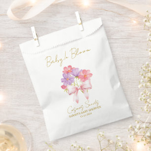 Ribbon Cosmos Seeds Baby Shower Favor Bag