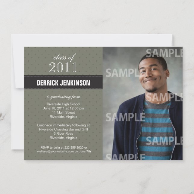 Ribbon Cross Graduation Invitation (Front)