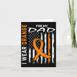 Ribbon Dad Leukaemia Awareness American Flag Graph Card