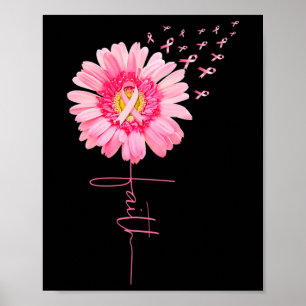 Ribbon Daisy Faith - Breast Cancer Awareness Month Poster