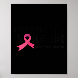 Ribbon Daughter Of A Warrior Breast Cancer Awarene Poster