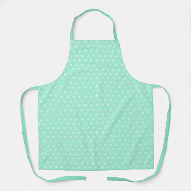 Ribbon & Dot (Mint Green)    Apron (Front)