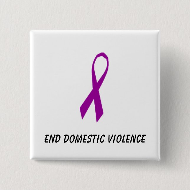 Ribbon, End Domestic Violence 15 Cm Square Badge (Front)